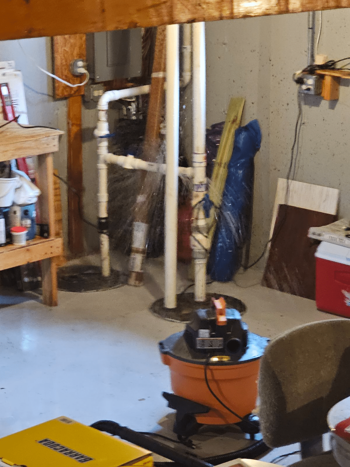Mendota sump pump line spraying